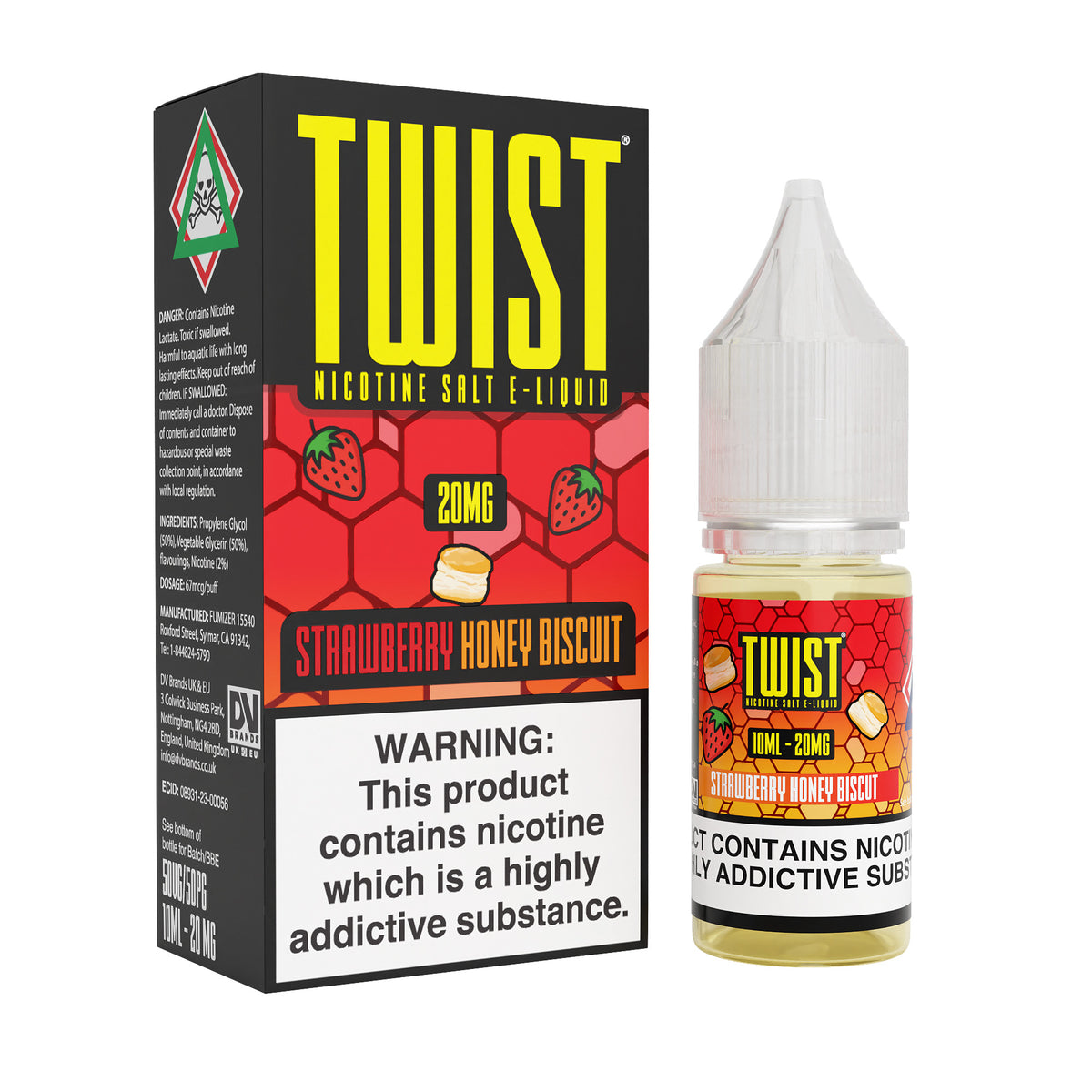 Twist E-Liquid Strawberry Honey Biscuit 10ml Nic Salt