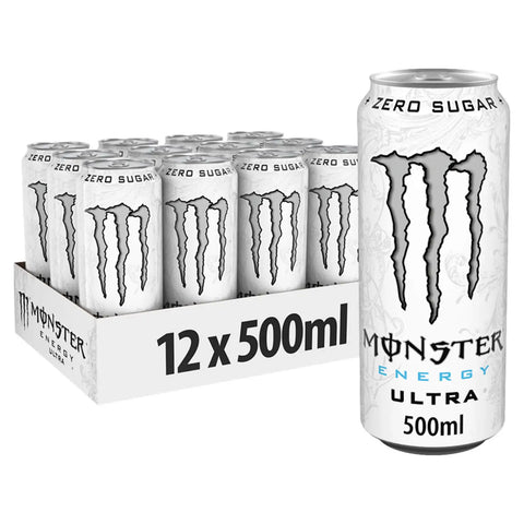 Monster Energy Ultra White Cans 500ml 12pk (Shipping Restricted)