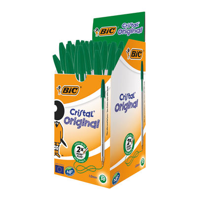 Bic Cristal Original Green Pens (50 Pens)