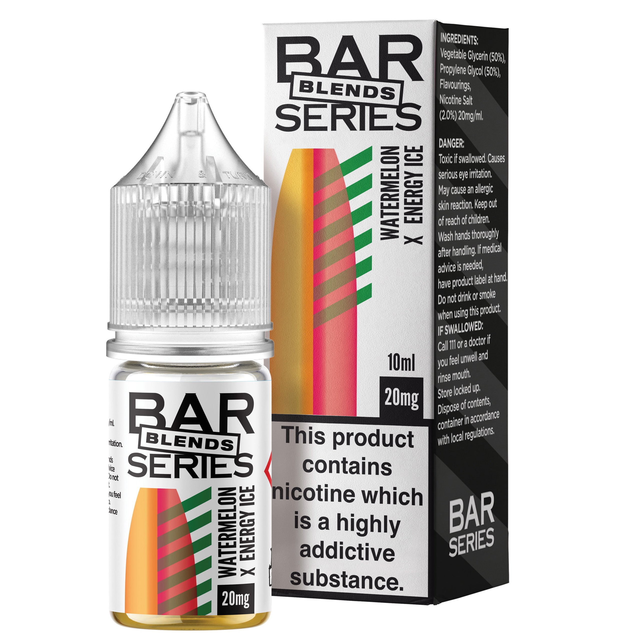 Bar Series Blends Watermelon x Energy Ice 10ml Nic Salt - 20mg