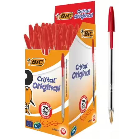 Bic Cristal Original Red Pens (50 Pens)