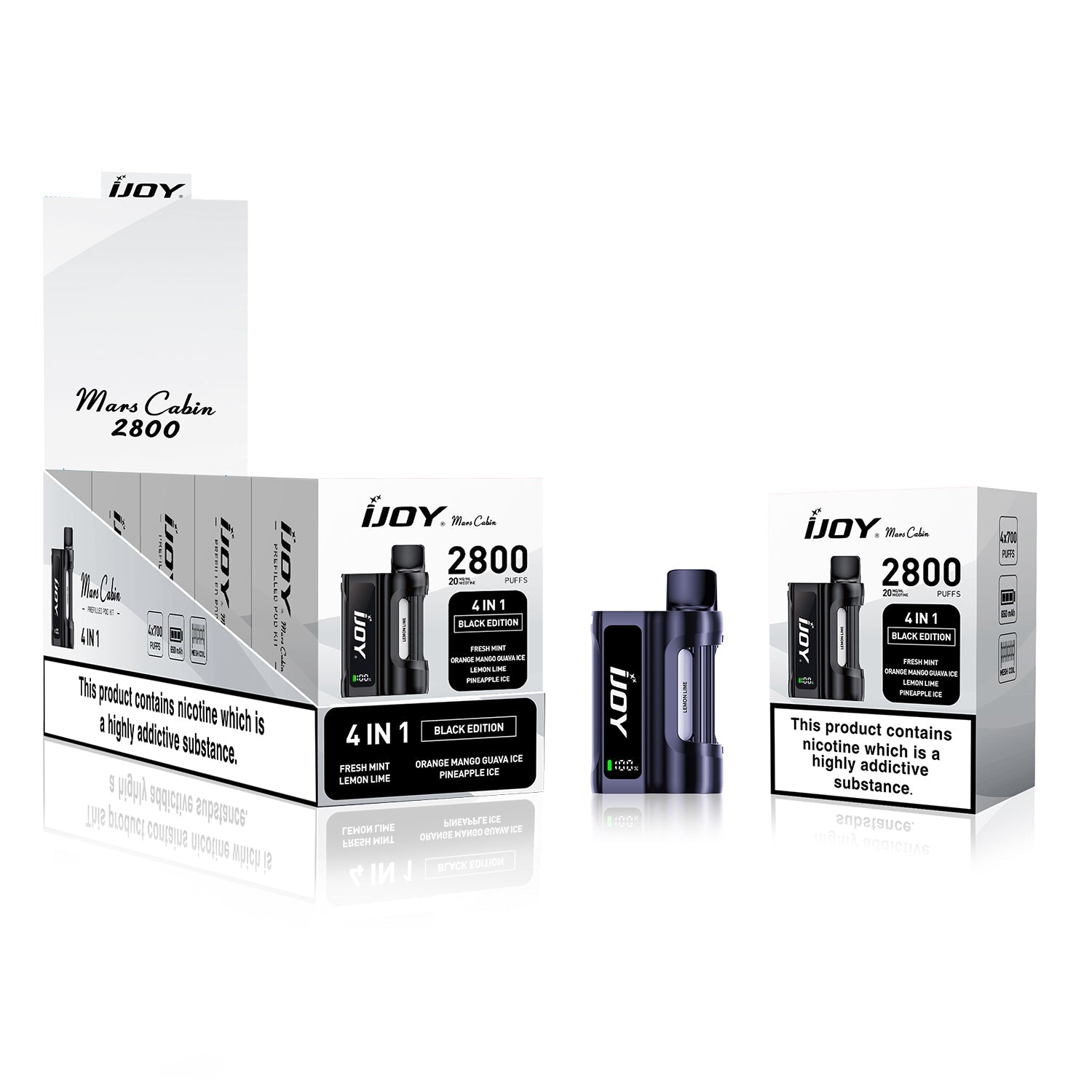 IJOY Mars Cabin 2800 Disposable Vape Device - Black Edition Pack