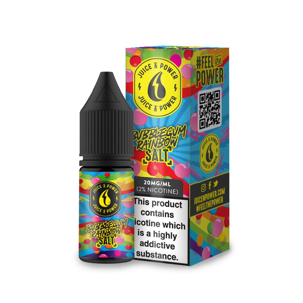 Juice N Power Bubblegum Rainbow 20mg 10ml Nic Salt E-Liquid