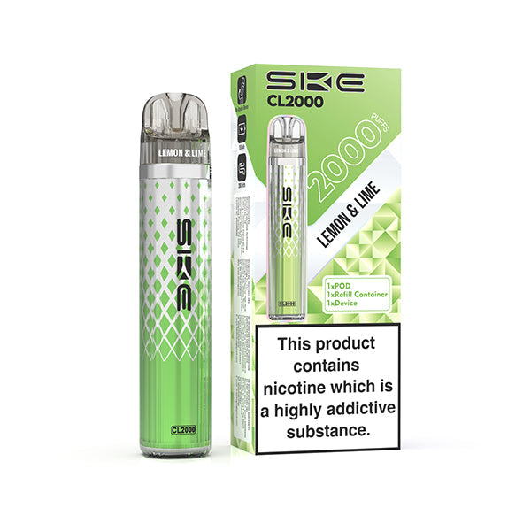 SKE CL2000 Prefilled Pod Vape Kit - Lemon & Lime