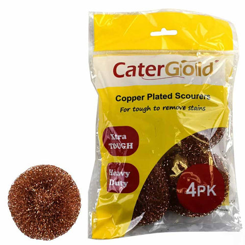 CaterGold Copper Plated Scourers 4pk