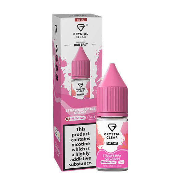 Strawberry Ice Cream Nic Salt by Crystal Clear 10mg - Nic Salts UK