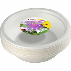 CaterGold Eco-Bio Bagasse Bowl 12oz 12pk