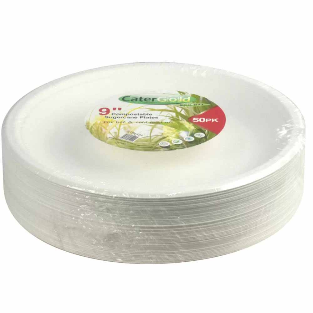 Eco-Bio Bagasse Plates 9" 50pk