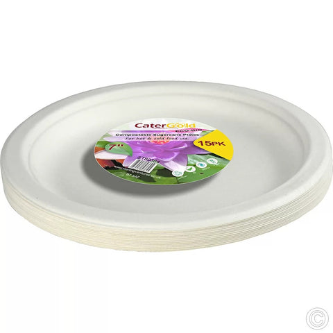 CaterGold Eco-Bio Bagasse Plates 7