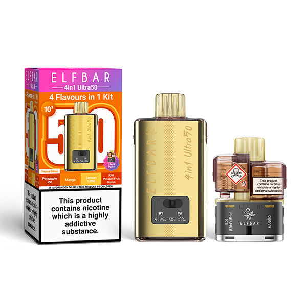 Elf Bar 4 in 1 Ultra 50 Prefilled Pod Kit - Prefilled Kits UK Elf Bar 4 in 1 Ultra 50 Prefilled Pod Kit - Prefilled Kits UK
