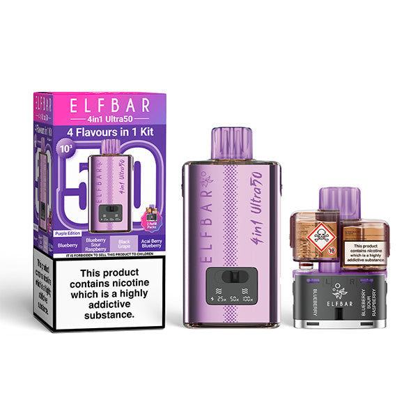Elf Bar 4 in 1 Ultra 50 Prefilled Pod Kit - Prefilled Kits UK Elf Bar 4 in 1 Ultra 50 Prefilled Pod Kit - Prefilled Kits UK