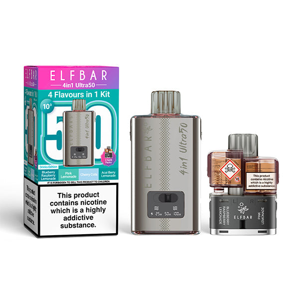 Elf Bar 4 in 1 Ultra 50 Prefilled Pod Kit - Prefilled Kits UK Elf Bar 4 in 1 Ultra 50 Prefilled Pod Kit - Prefilled Kits UK