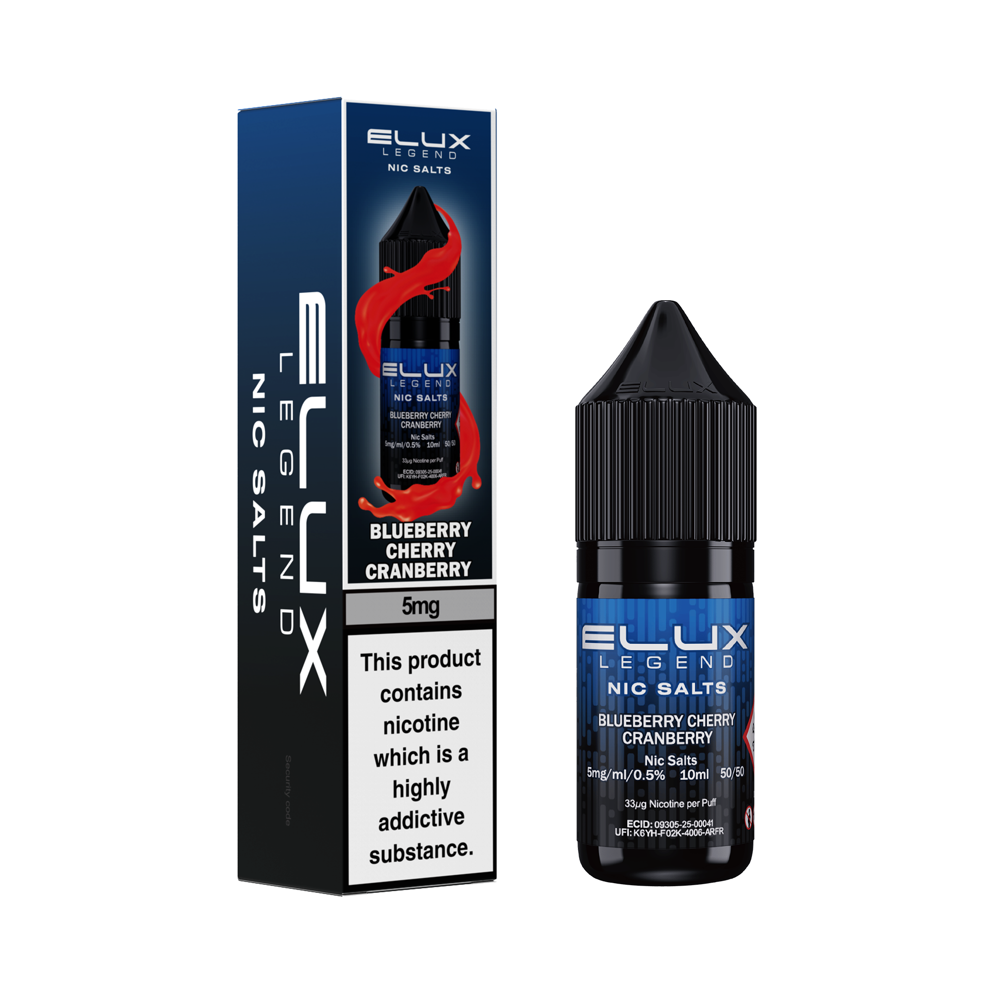 Blueberry Cherry Cranberry Nic Salt by Elux - Nic Salts UK