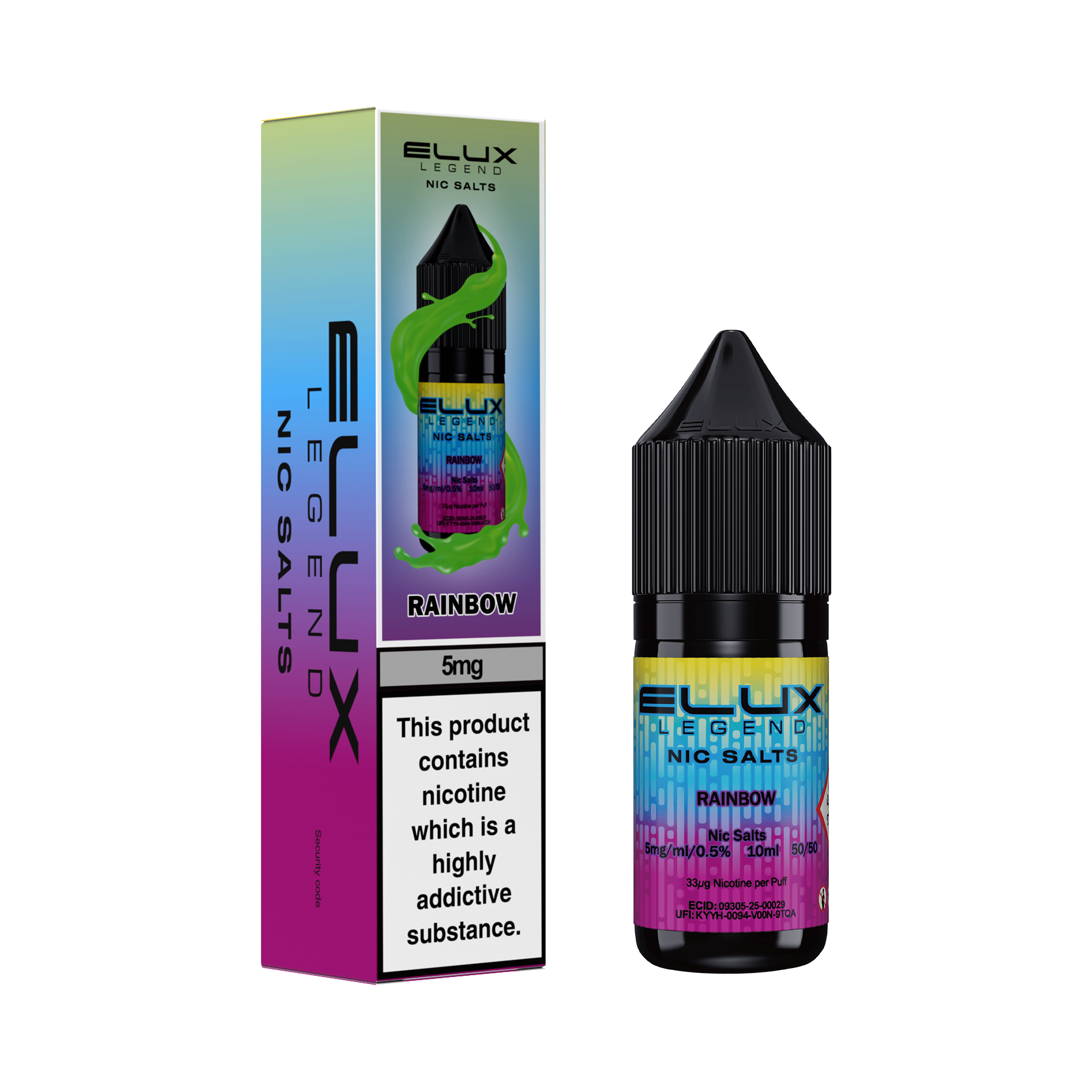 Rainbow Nic Salt by Elux - Nic Salts UK