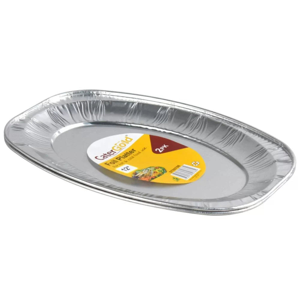 Aluminium Oval Foil Platter - 12" (2 Pack)