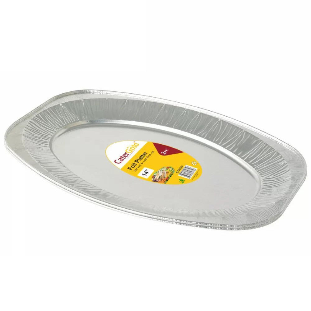 Aluminium Oval Foil Platter - 14" (2 Pack)