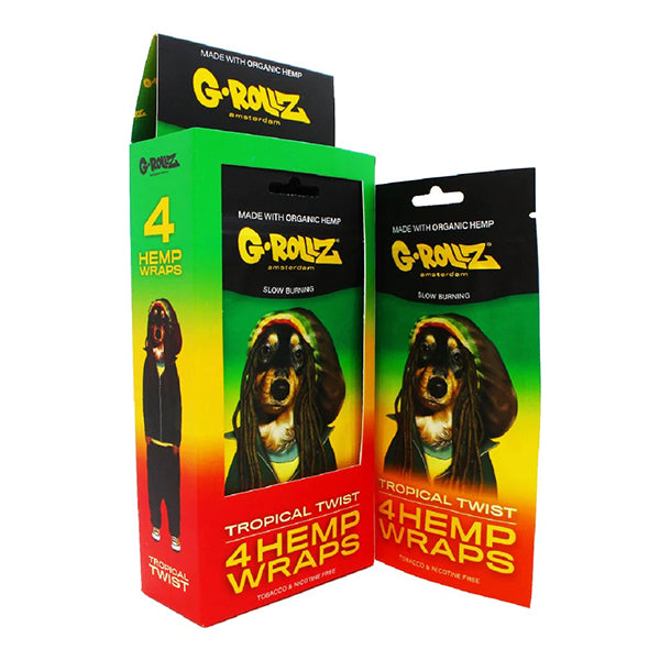 G-ROLLZ Hemp Wraps - 15 Per Box - 4 Per Pack - Tropical Twist