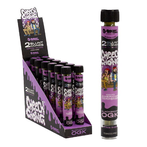 G-ROLLZ Blunt Cones (Cheech & Chong) - 12 Tubes Per Box - 2 Cones Per Tube - Blackberry OGK