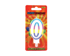 GSD Number 0 Birthday Candles 6pk