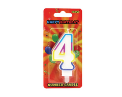 GSD Number 4 Birthday Candles 6pk