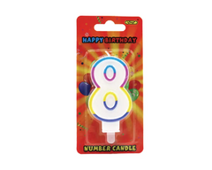 GSD Number 8 Birthday Candles 6pk