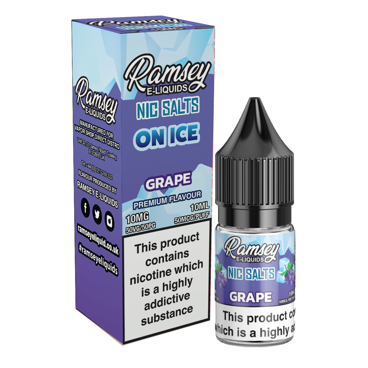 Ramsey E-Liquids Grape Ice 10ml Nic Salt