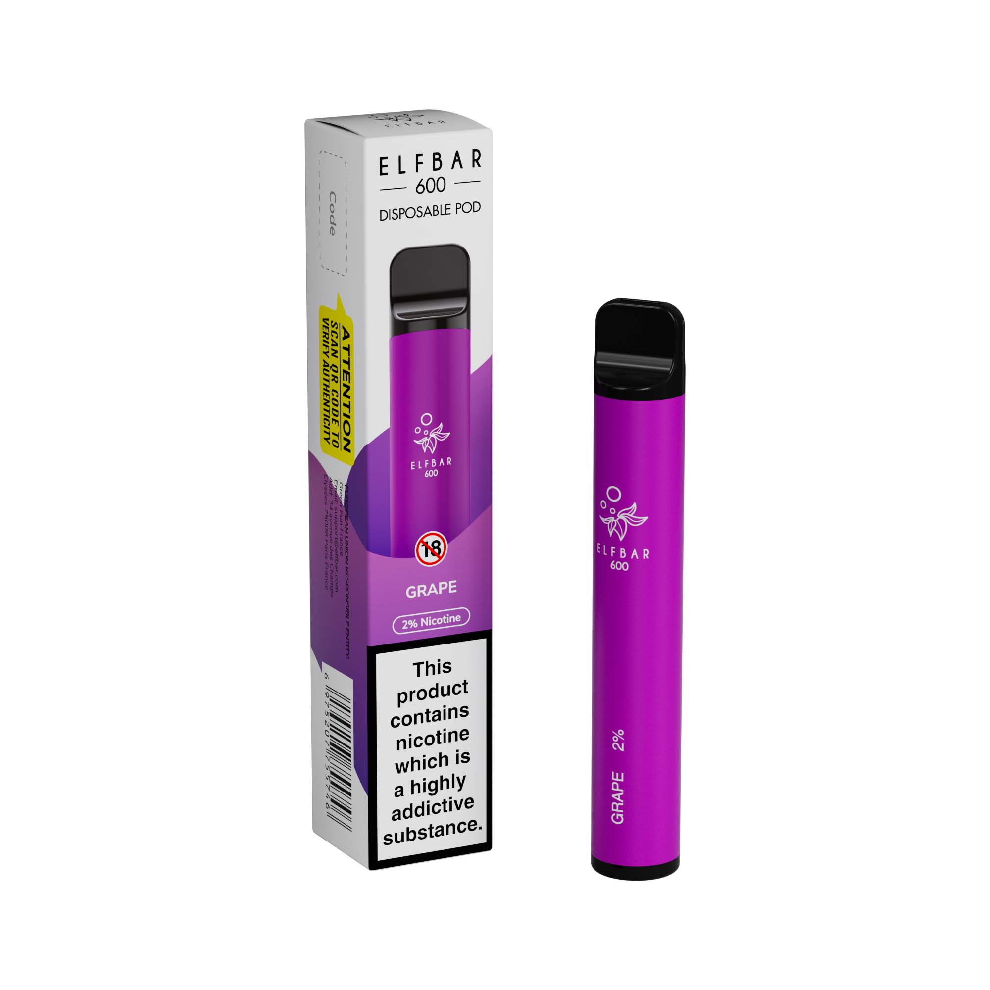 Elf Bar 600 Disposable Vape Device 20mg