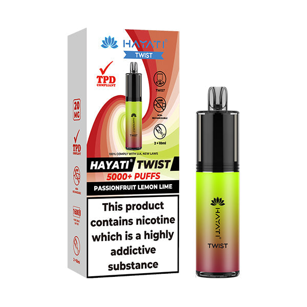 Hayati Twist 5000 Disposable Vape - Passionfruit Lemon Lime