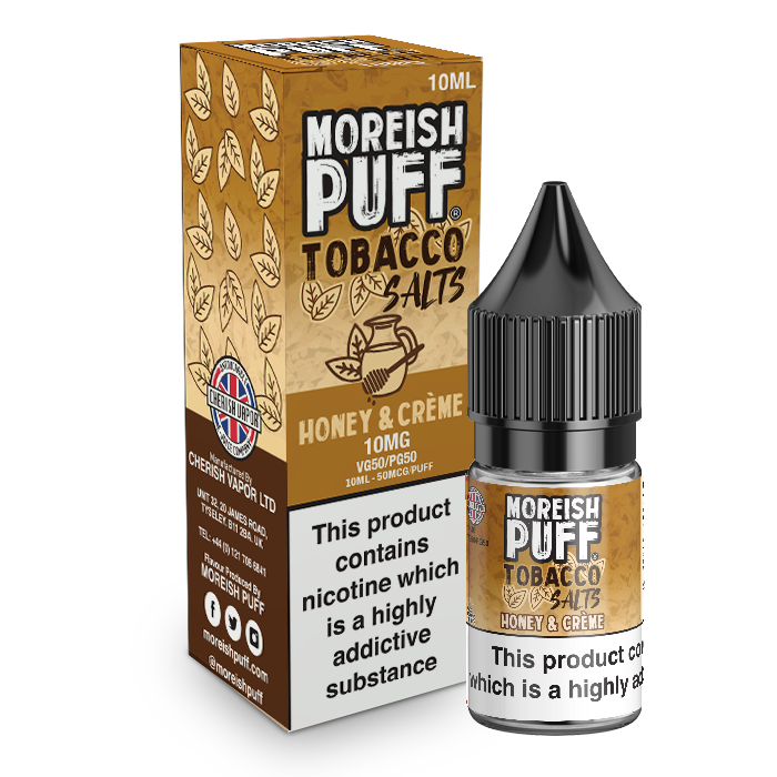 Honey and Cream Tobacco Nic Salt by Moreish Puff 10ml