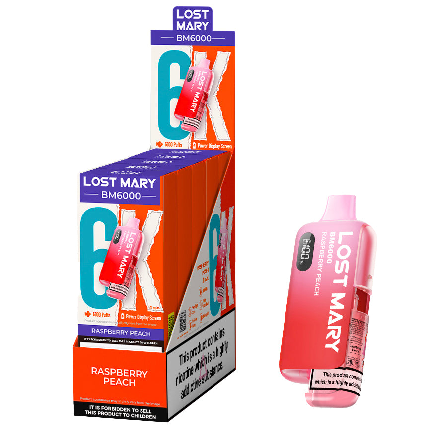 Lost Mary BM6000 Disposable Vape - Raspberry Peach