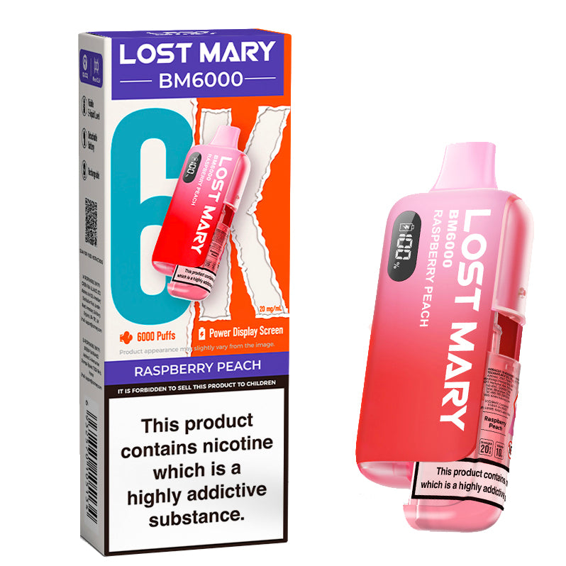 Lost Mary BM6000 Disposable Vape - Raspberry Peach