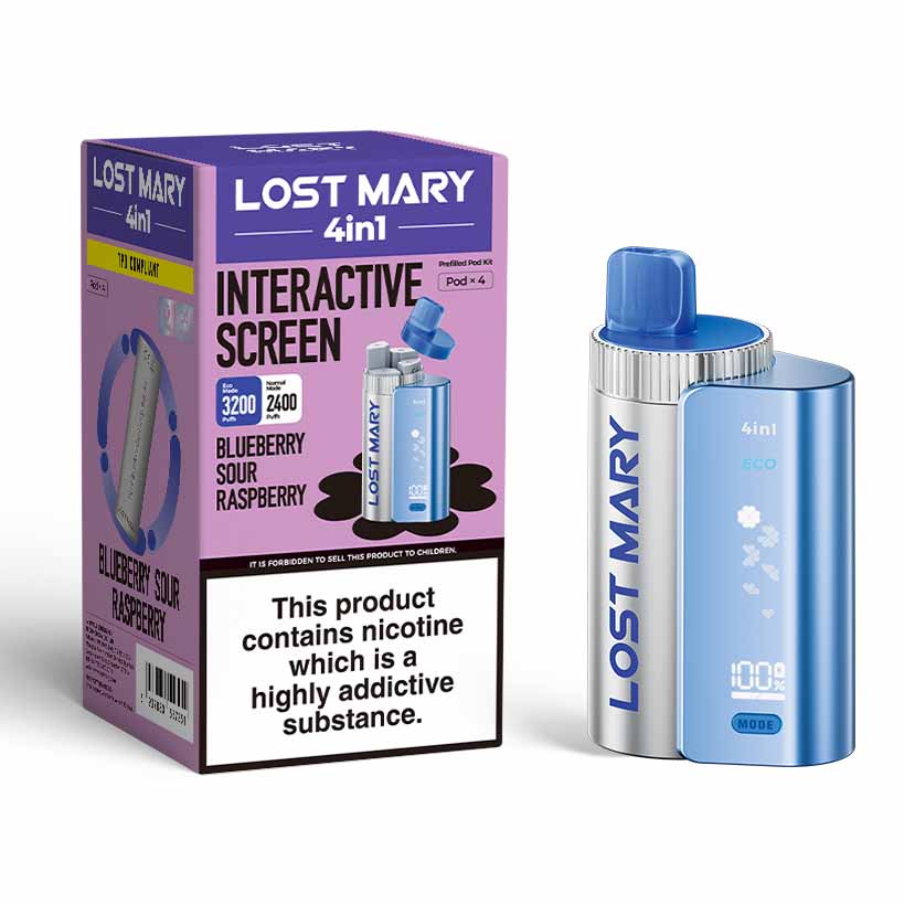 Lost Mary 4In1 Disposable Vape Kit - Blueberry Sour Raspberry