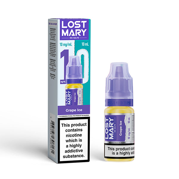 Lost Mary 10ml Nic Salts (10mg) - Grape Ice