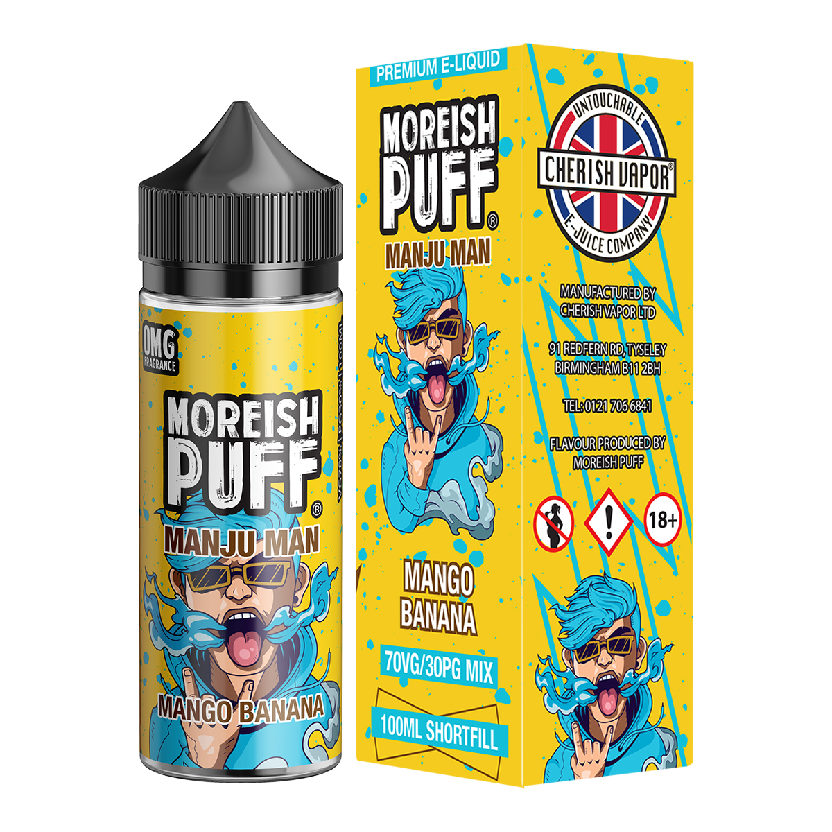 Moreish Puff Manju Man Mango Banana 100ml Shortfill E-Liquid