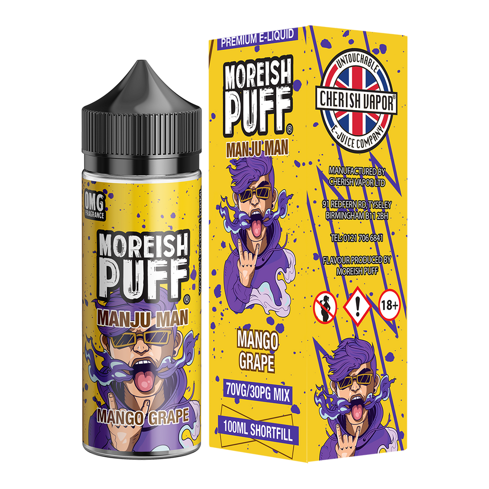 Moreish Puff Manju Man Mango Grape 100ml Shortfill E-Liquid