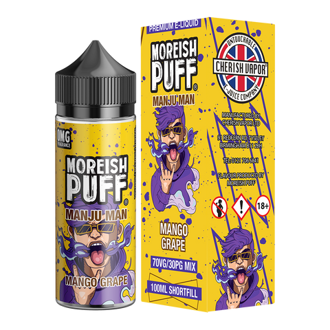 Moreish Puff Manju Man Mango Grape 100ml Shortfill E-Liquid