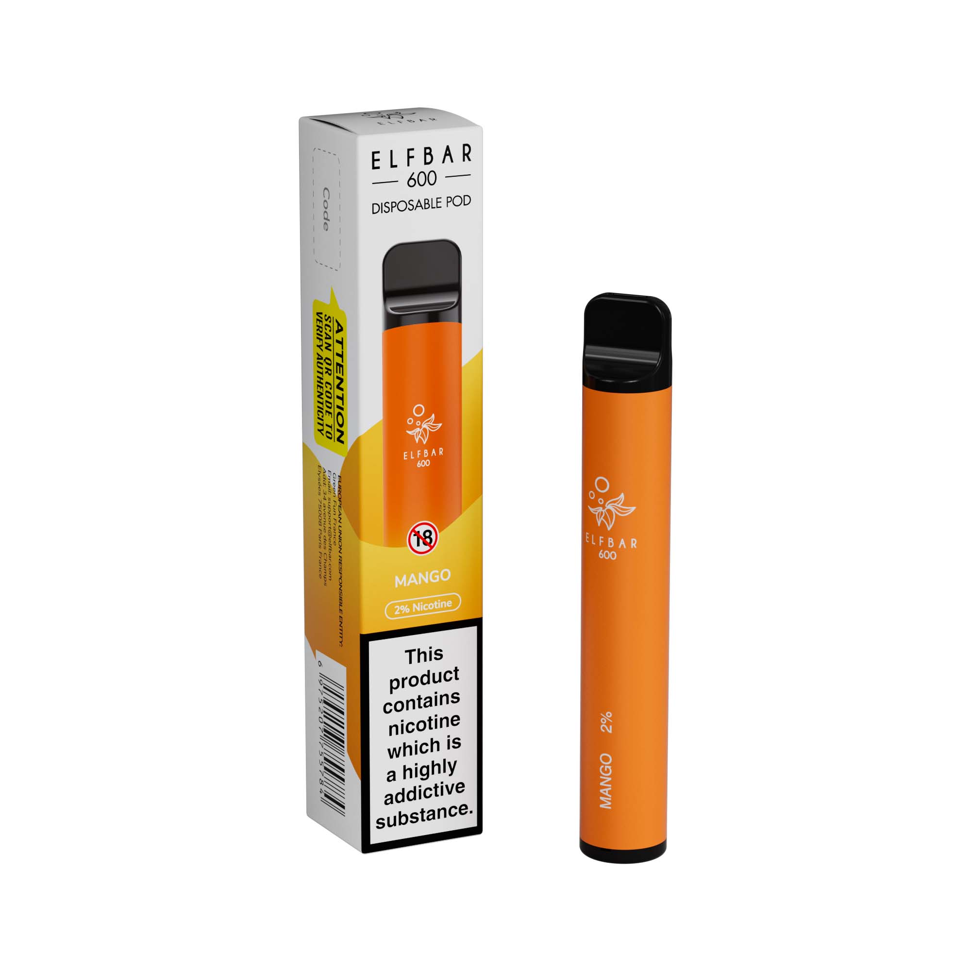 Elf Bar 600 Disposable Vape Device 20mg