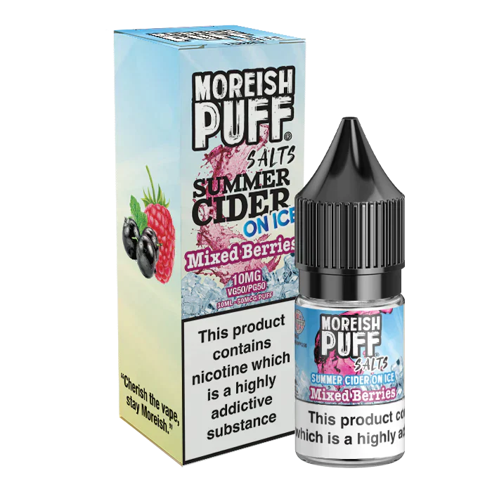 Moreish Puff Mixed Berries Summer Cider on Ice 10ml Nic Salt