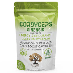 NTURE Cordyceps Sinensis Mushroom Capsules 2000mg 60pk