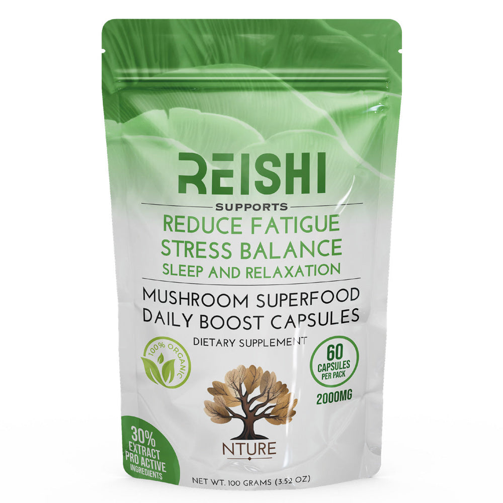 NTURE Reishi Mushroom Capsules 2000mg 60pk