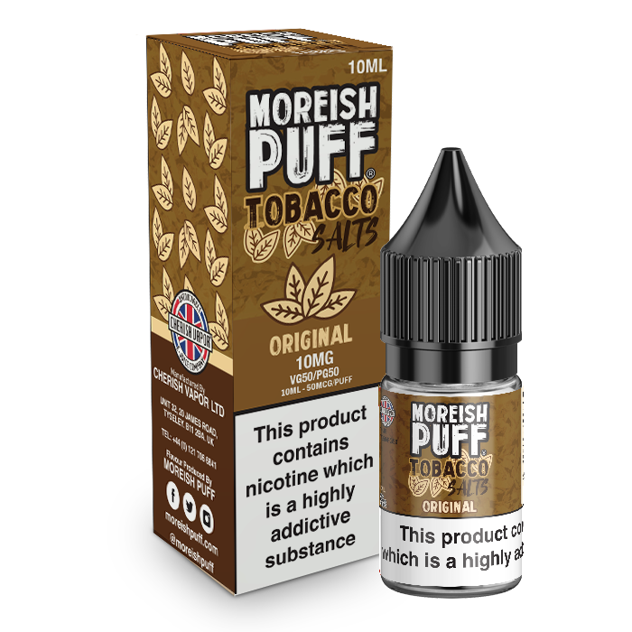 Original Tobacco Nic Salt by Moreish Puff 10ml