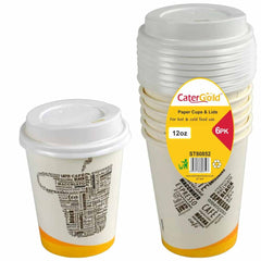 CaterGold SW Paper Cup w/Lid 12oz 6pk