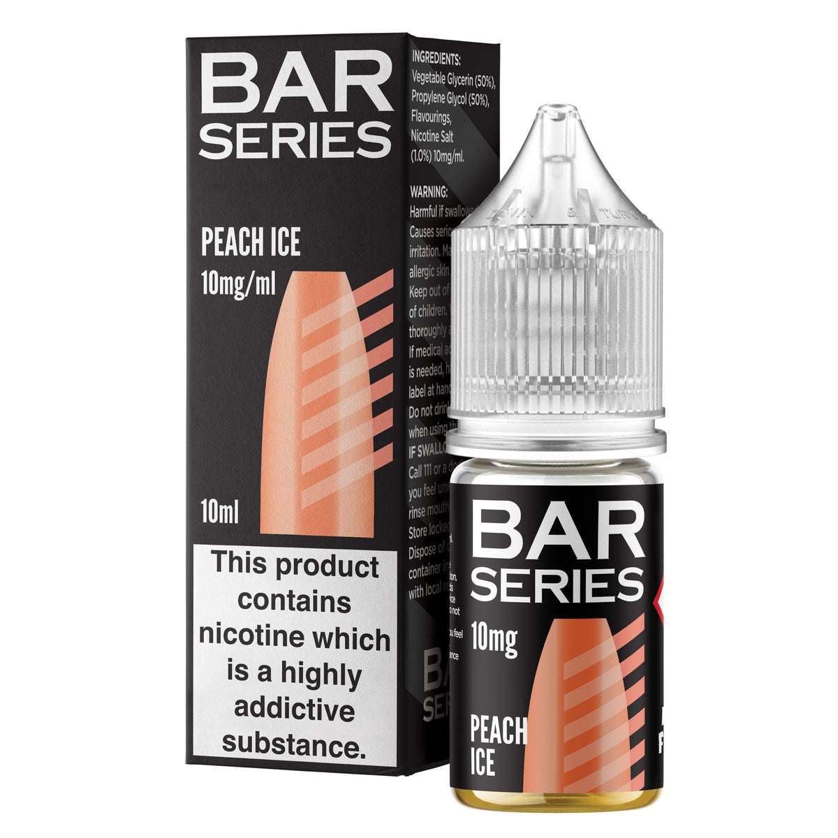 Bar Series Peach Ice 10ml Nic Salt - 10mg