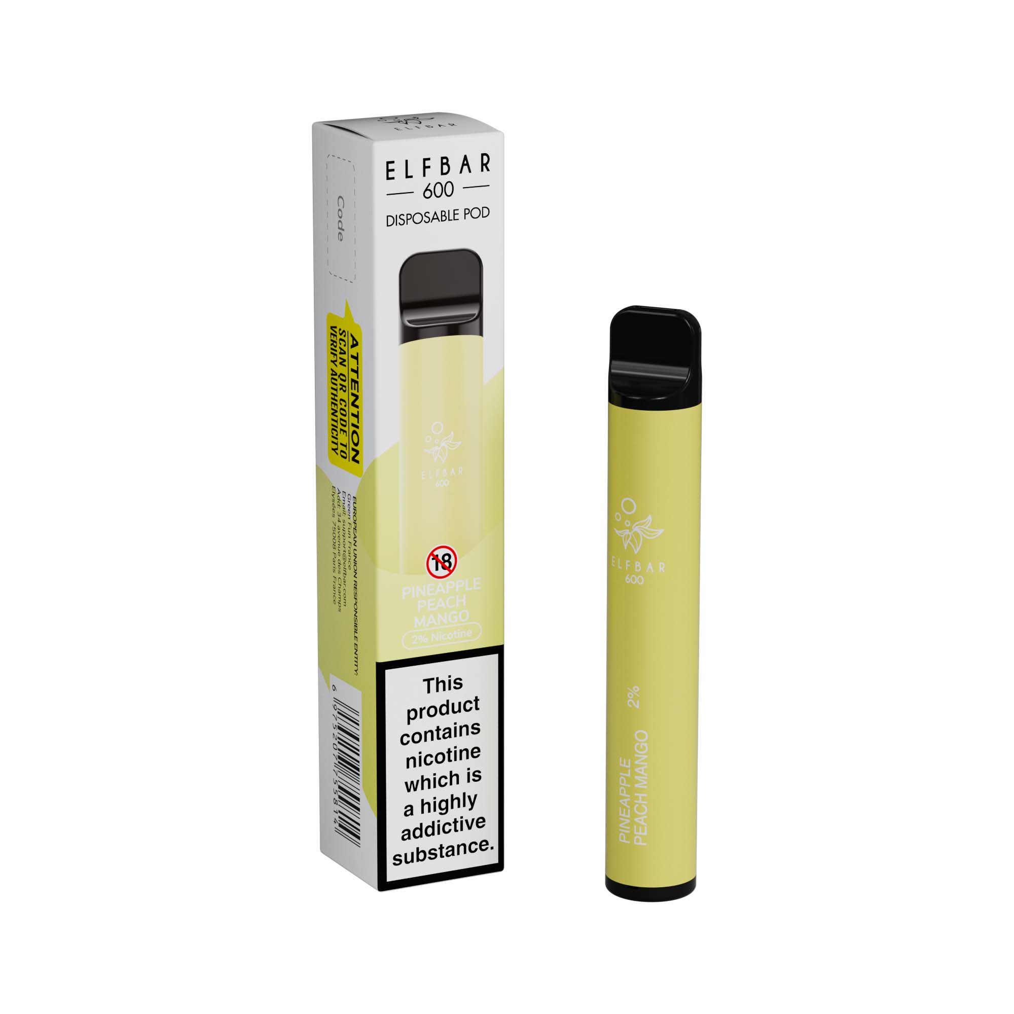 Elf Bar 600 Disposable Vape Device 20mg