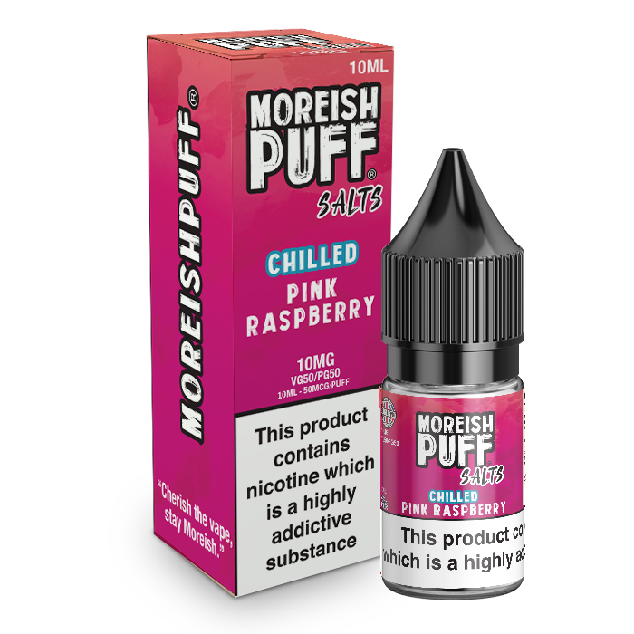 Moreish Puff Pink Raspberry Chilled Nic Salt 10ml