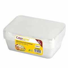 CaterGold Plastic Food Container 650ml 5pk