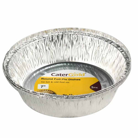 CaterGold No. 12 Round Foil Container Pie Dishes No.12 3pk