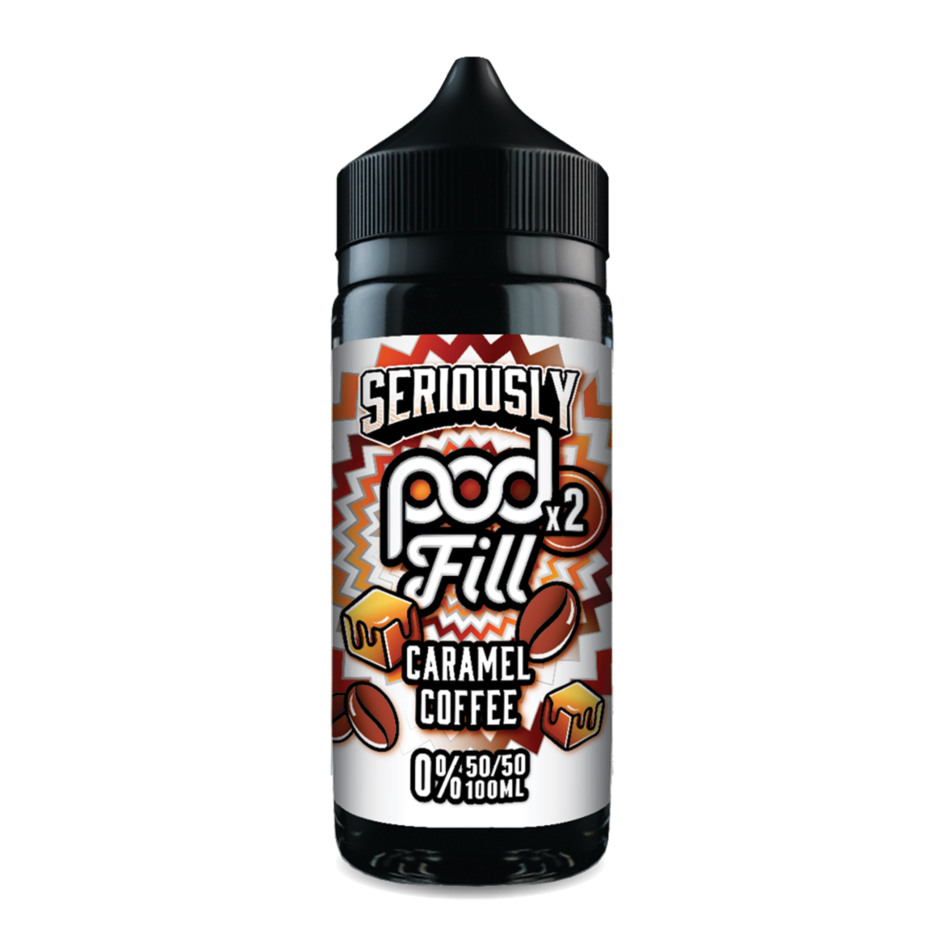 Doozy Vape Seriously Pod Fill X2 Caramel Coffee 0mg 100ml Shortfill