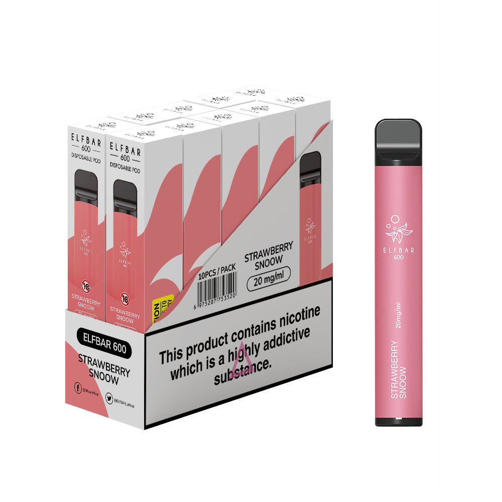 Elf Bar 600 Disposable Vape Device 20mg (Pack of 10)