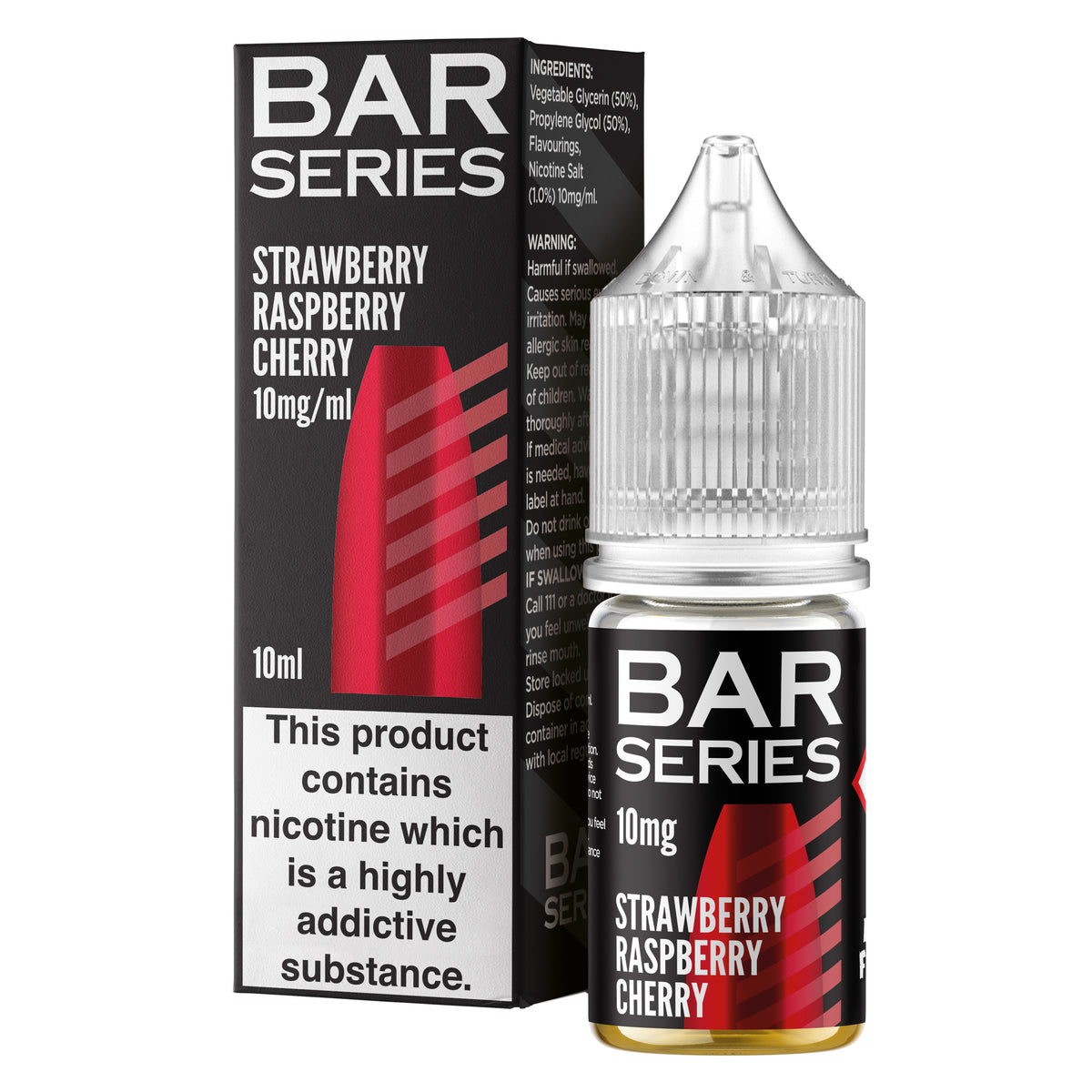 Bar Series Strawberry Raspberry Cherry 10ml Nic Salt - 10mg